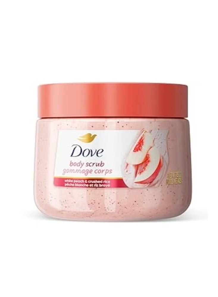 مقشر جسم بالخوخ الأبيض والأرز المطحون يقشر ويغذي بعمق لبشرة ناعمة ومشرقة 425 جم